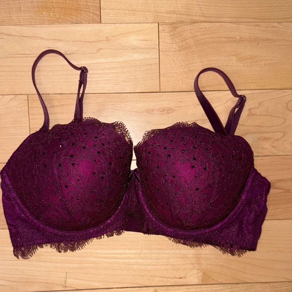 Victoria's Secret | Dream Angel Lined Demi Bra Dark Magenta